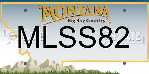 MLSS82 Montana License Plate