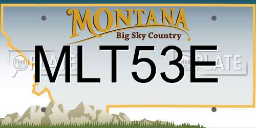 MLT53E Montana License Plate
