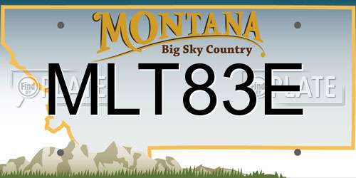MLT83E Montana License Plate