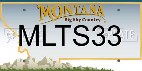 MLTS33 Montana License Plate
