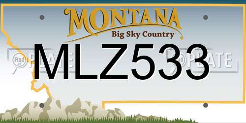 MLZ533 Montana License Plate