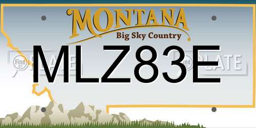 MLZ83E Montana License Plate