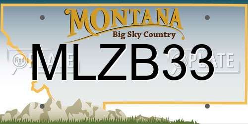 MLZB33 Montana License Plate