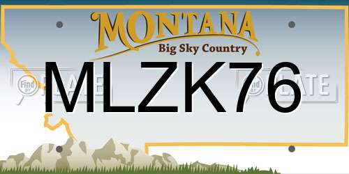 MLZK76 Montana License Plate