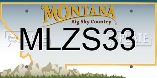 MLZS33 Montana License Plate