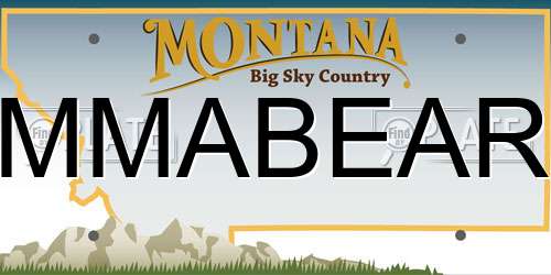 MMABEAR Montana License Plate