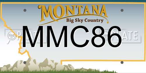 MMC86 Montana License Plate