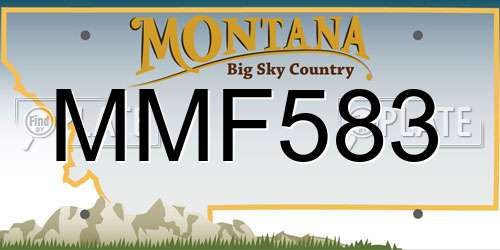 MMF583 Montana License Plate