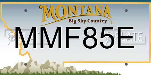 MMF85E Montana License Plate