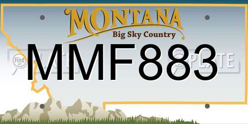 MMF883 Montana License Plate