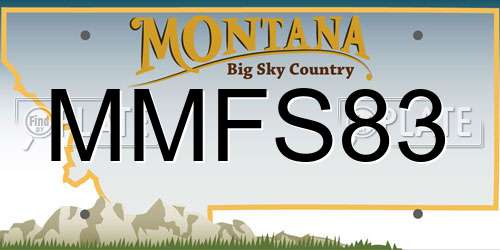 MMFS83 Montana License Plate