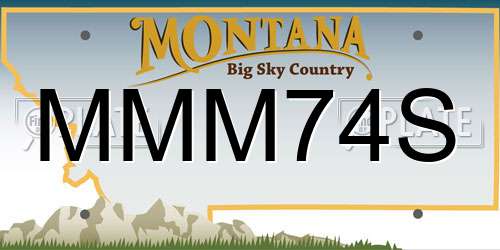 MMM74S Montana License Plate