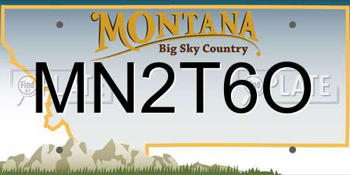 MN2T6O Montana License Plate