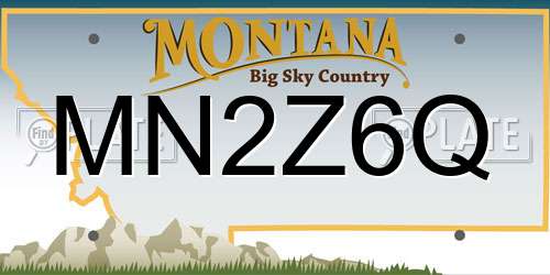 MN2Z6Q Montana License Plate