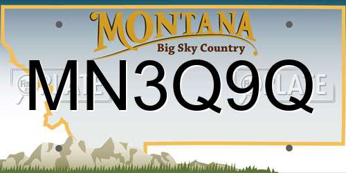 MN3Q9Q Montana License Plate