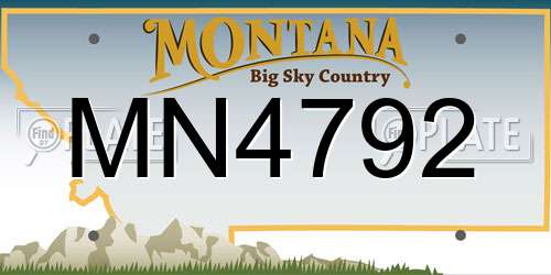 MN4792 Montana License Plate