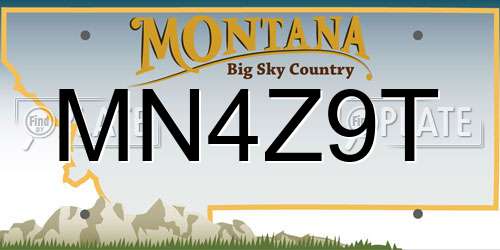 MN4Z9T Montana License Plate