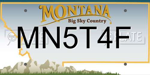 MN5T4F Montana License Plate