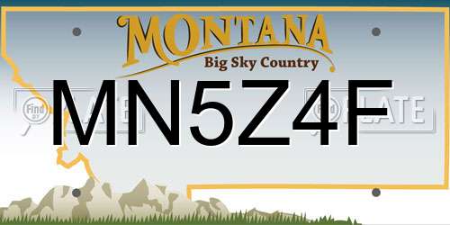 MN5Z4F Montana License Plate