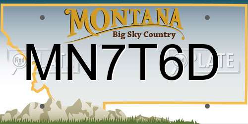 MN7T6D Montana License Plate