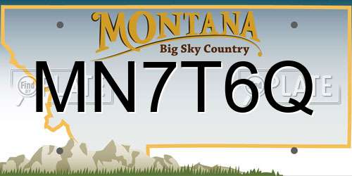 MN7T6Q Montana License Plate