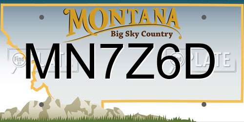 MN7Z6D Montana License Plate