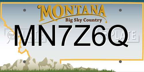 MN7Z6Q Montana License Plate