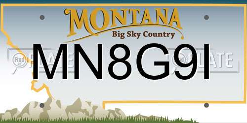 MN8G9I Montana License Plate