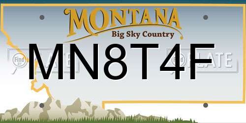 MN8T4F Montana License Plate