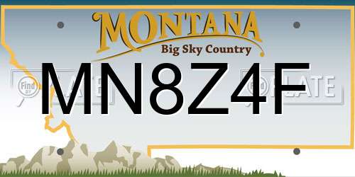 MN8Z4F Montana License Plate