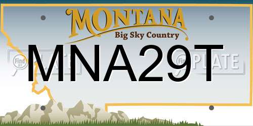MNA29T Montana License Plate