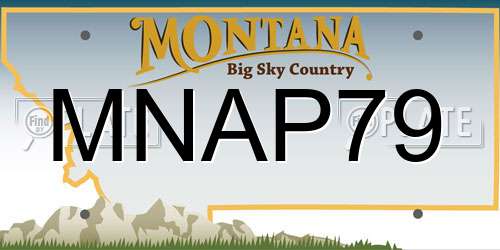 MNAP79 Montana License Plate