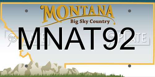 MNAT92 Montana License Plate