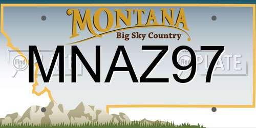MNAZ97 Montana License Plate