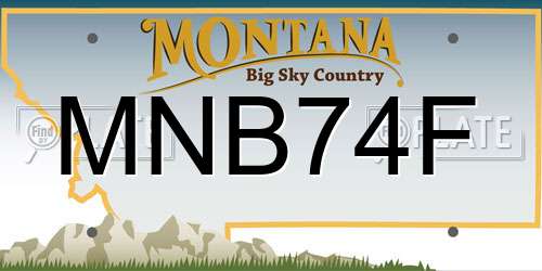 MNB74F Montana License Plate
