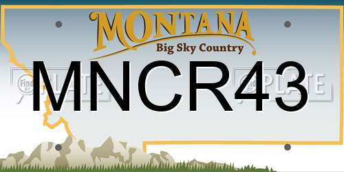 MNCR43 Montana License Plate