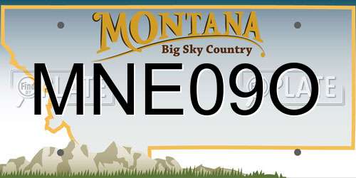 MNE09O Montana License Plate
