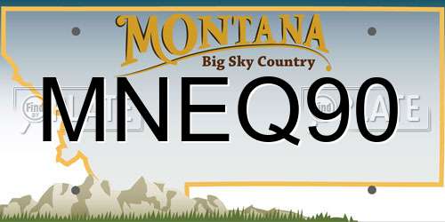MNEQ90 Montana License Plate