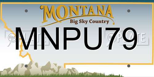 MNPU79 Montana License Plate