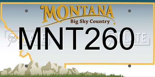MNT260 Montana License Plate