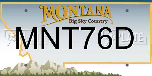 MNT76D Montana License Plate