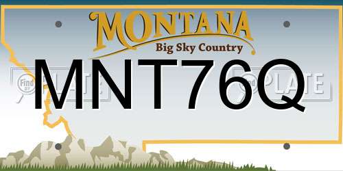 MNT76Q Montana License Plate