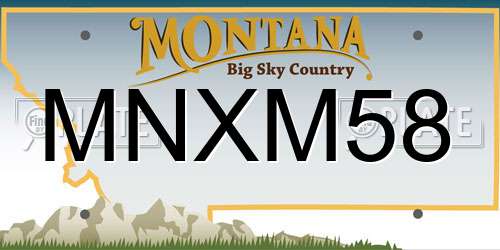 MNXM58 Montana License Plate