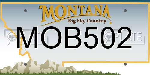 MOB502 Montana License Plate