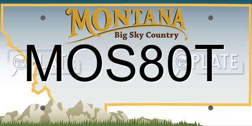 MOS80T Montana License Plate