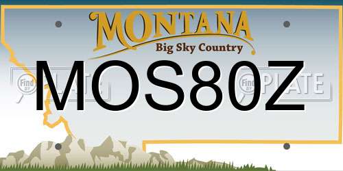 MOS80Z Montana License Plate