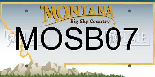 MOSB07 Montana License Plate