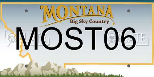 MOST06 Montana License Plate
