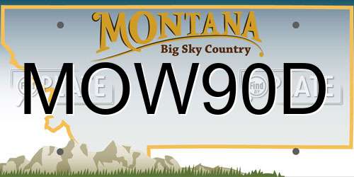 MOW90D Montana License Plate