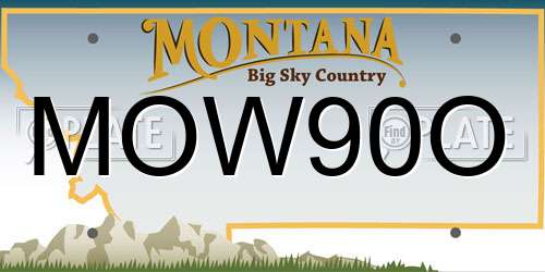 MOW90O Montana License Plate